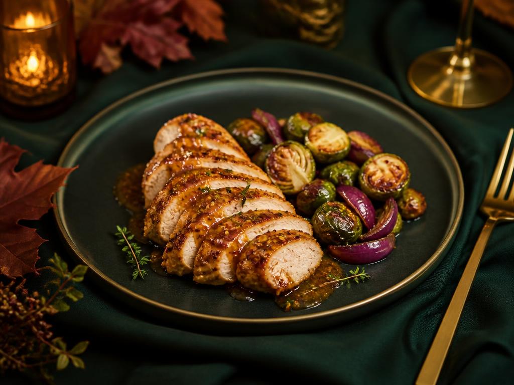 Maple-Mustard Chicken & Brussels Sprouts