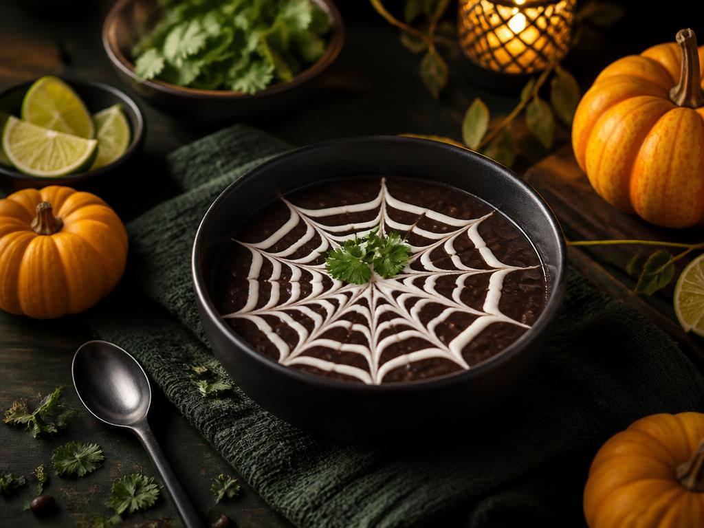 Spiderweb Black Bean Soup