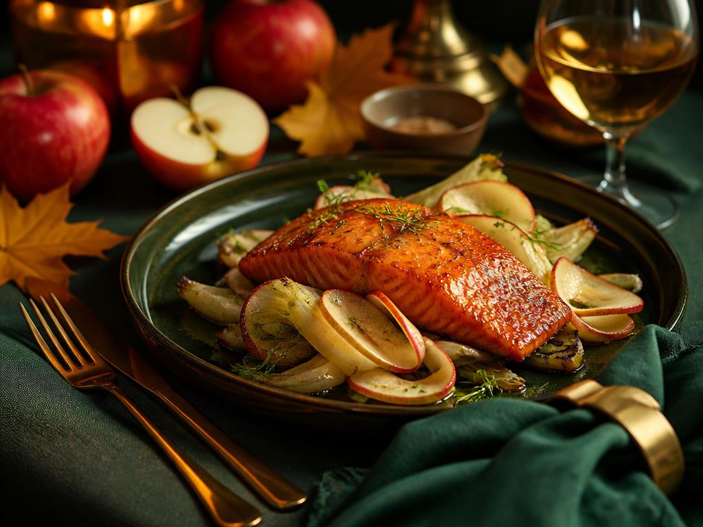 Apple Cider Salmon with Roasted Fennel
