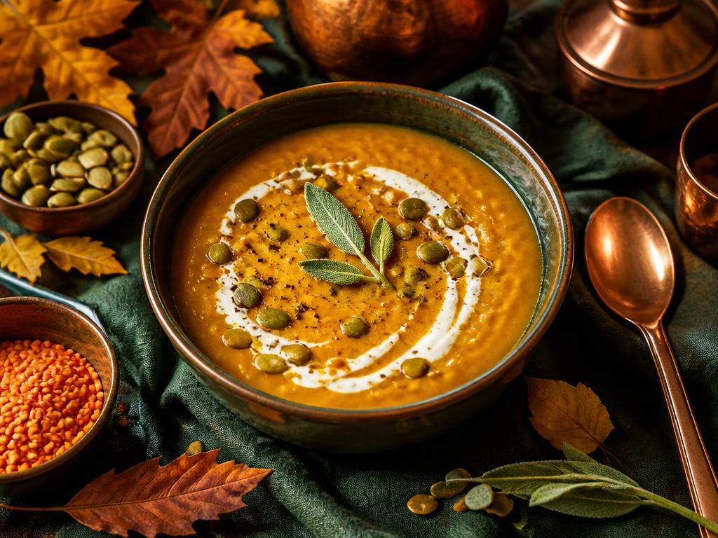 Roasted Pumpkin & Red Lentil Soup