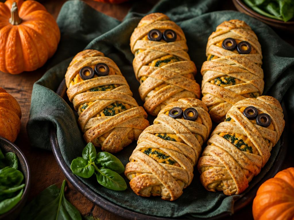 Pumpkin & Spinach Mummy Pies