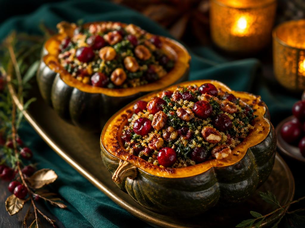 Cranberry Quinoa Stuffed Acorn Squash