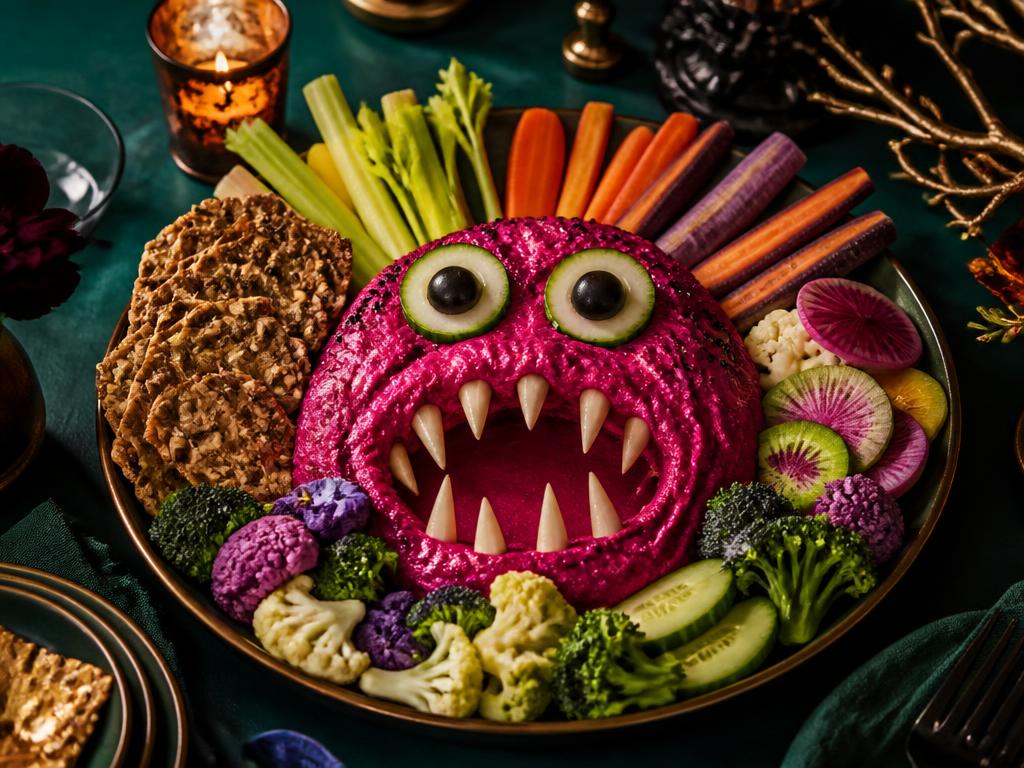 Beet Monster Hummus Platter