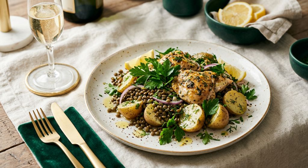 Herbed Turkey, Lentil and Warm Potato Salad