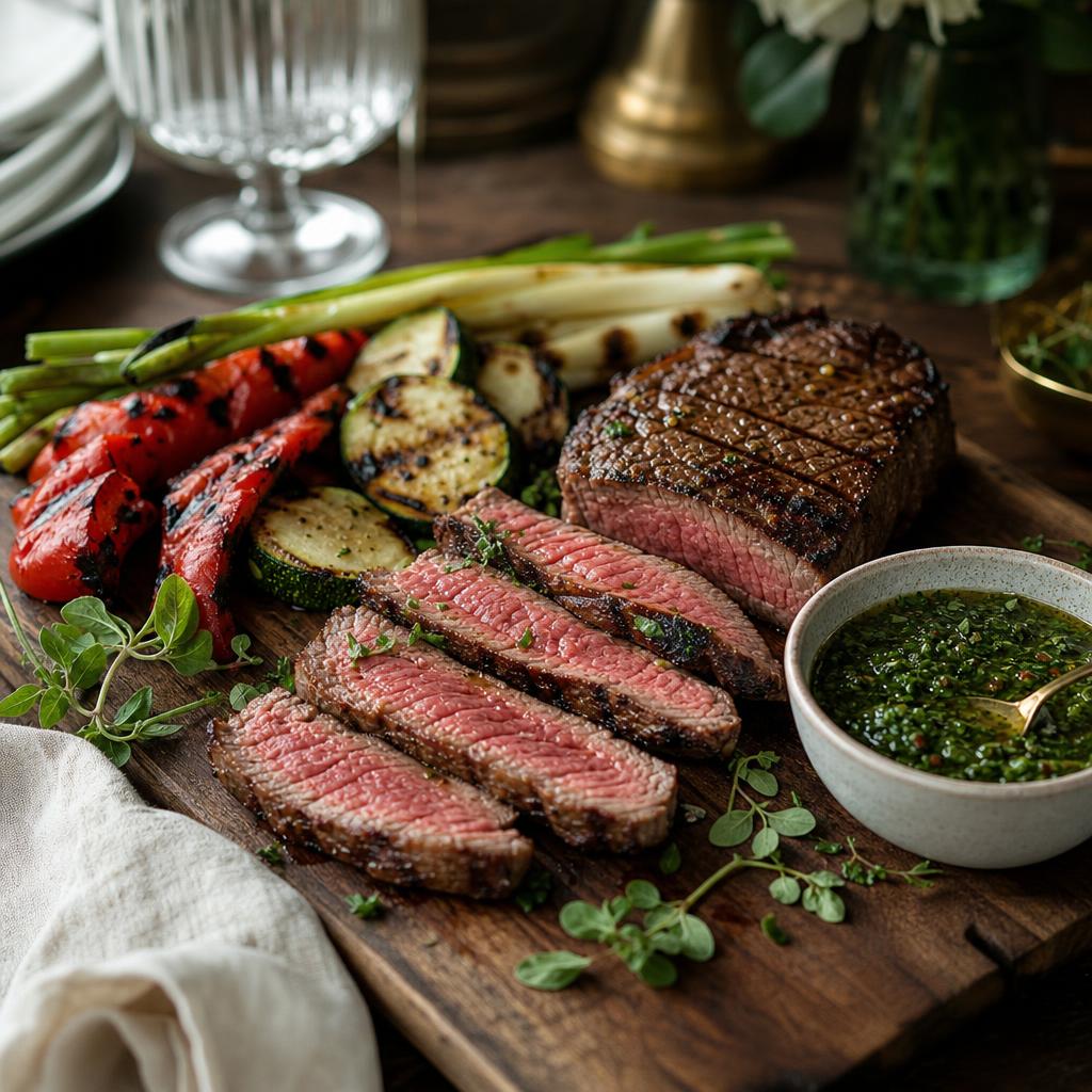 Lean Fire Asado with Chimichurri & Grilled Vegetables