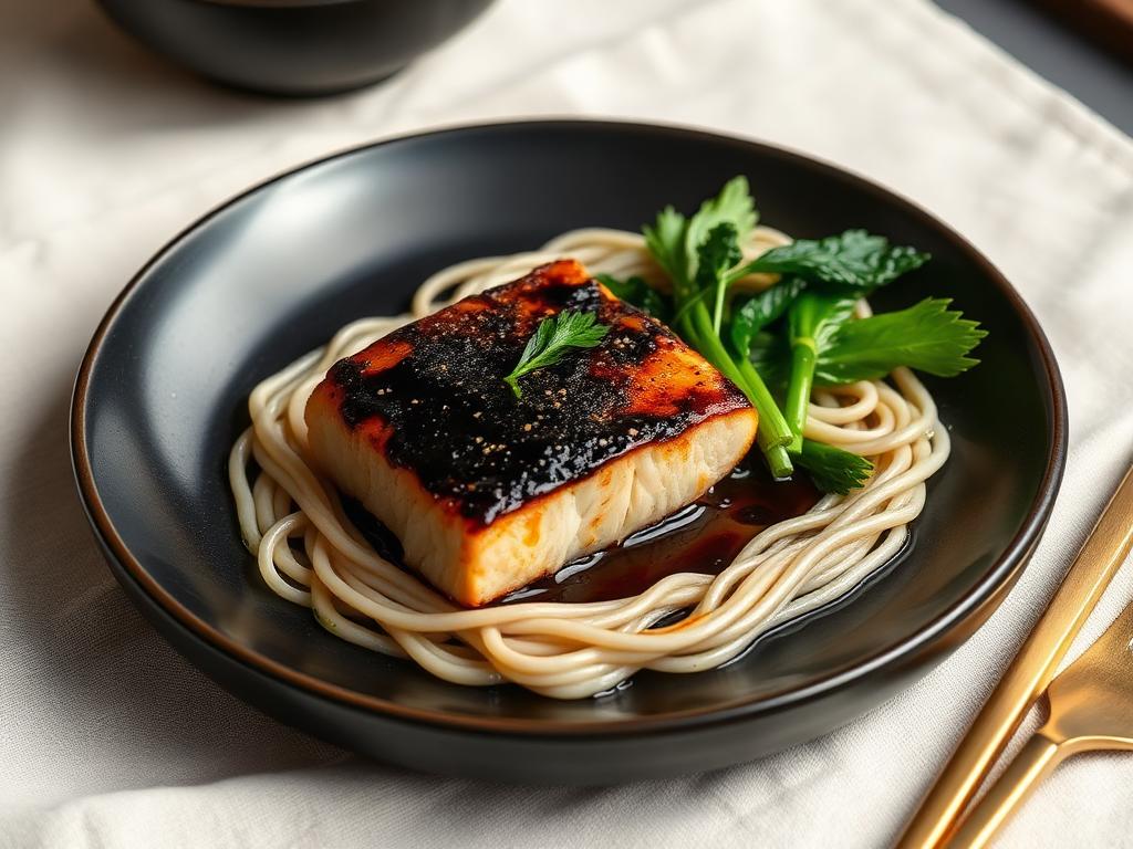 Miso-Glazed Black Cod with Soba