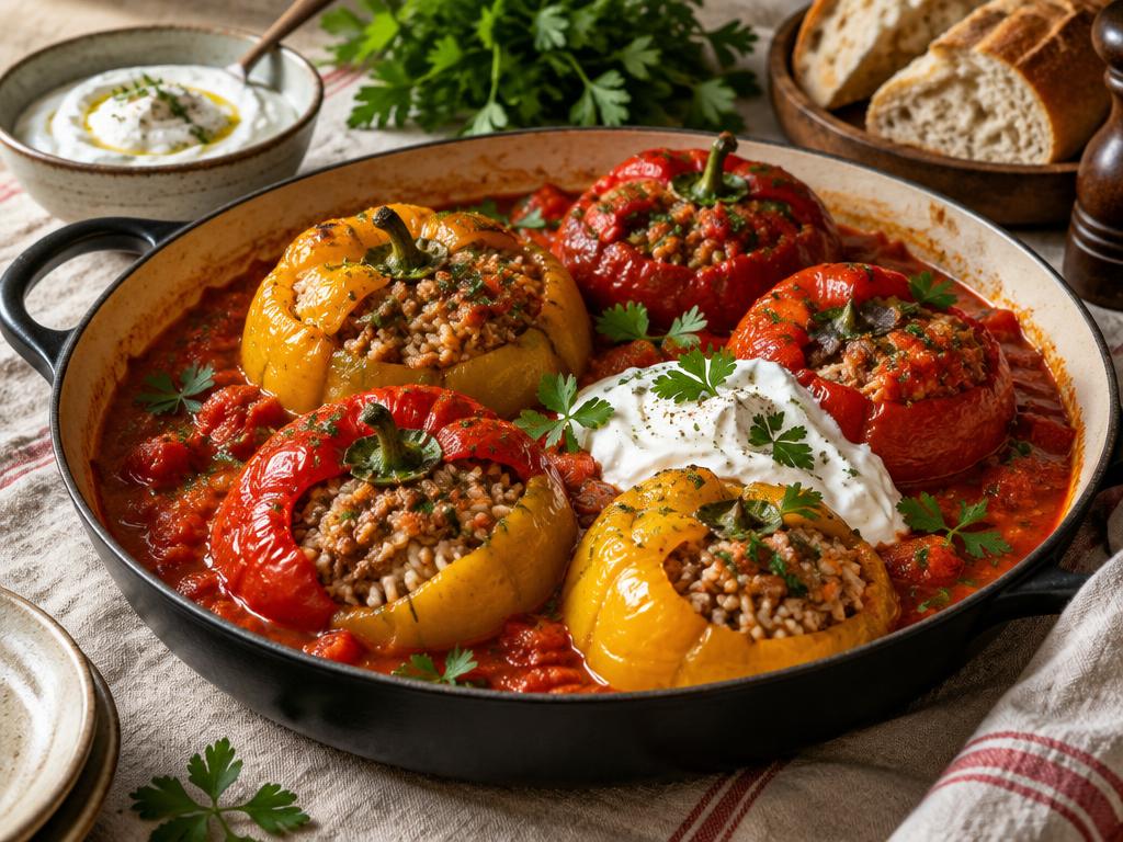 Punjene Paprike — Balkan Stuffed Peppers