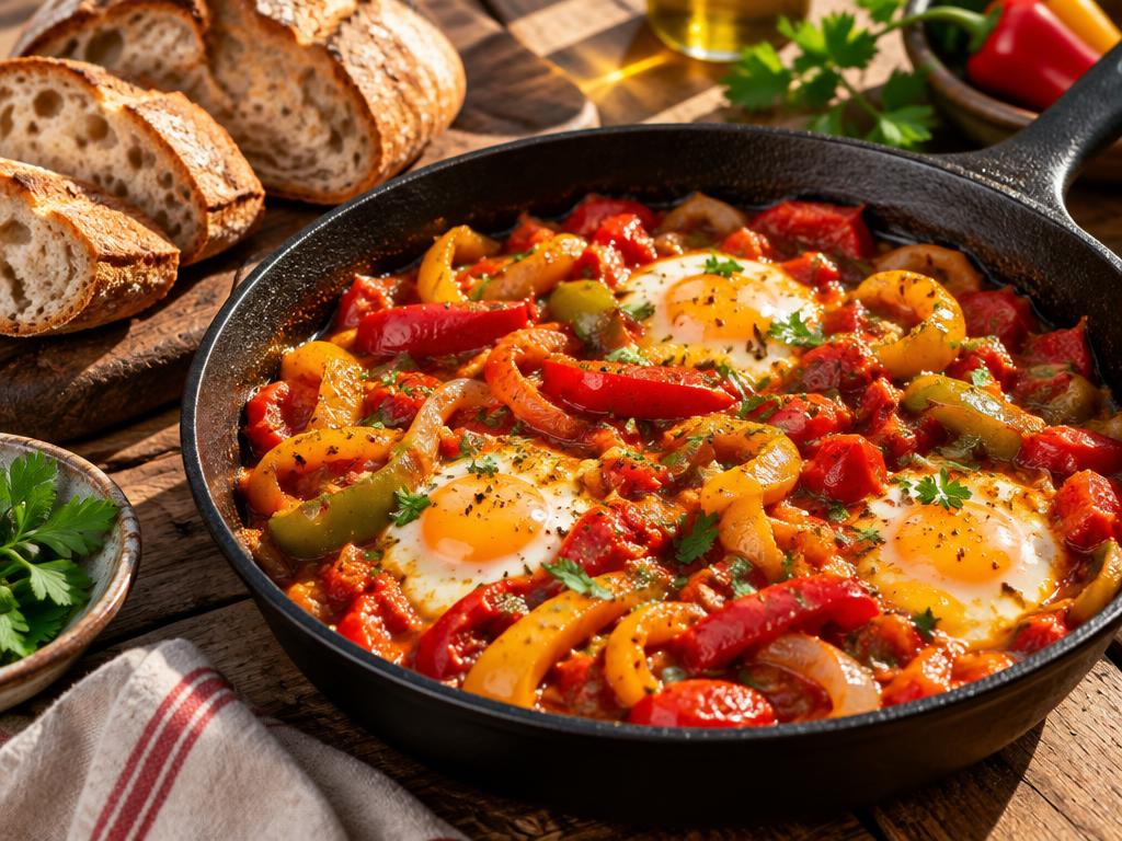 Sataraš — Serbian Pepper & Tomato Stew with Eggs