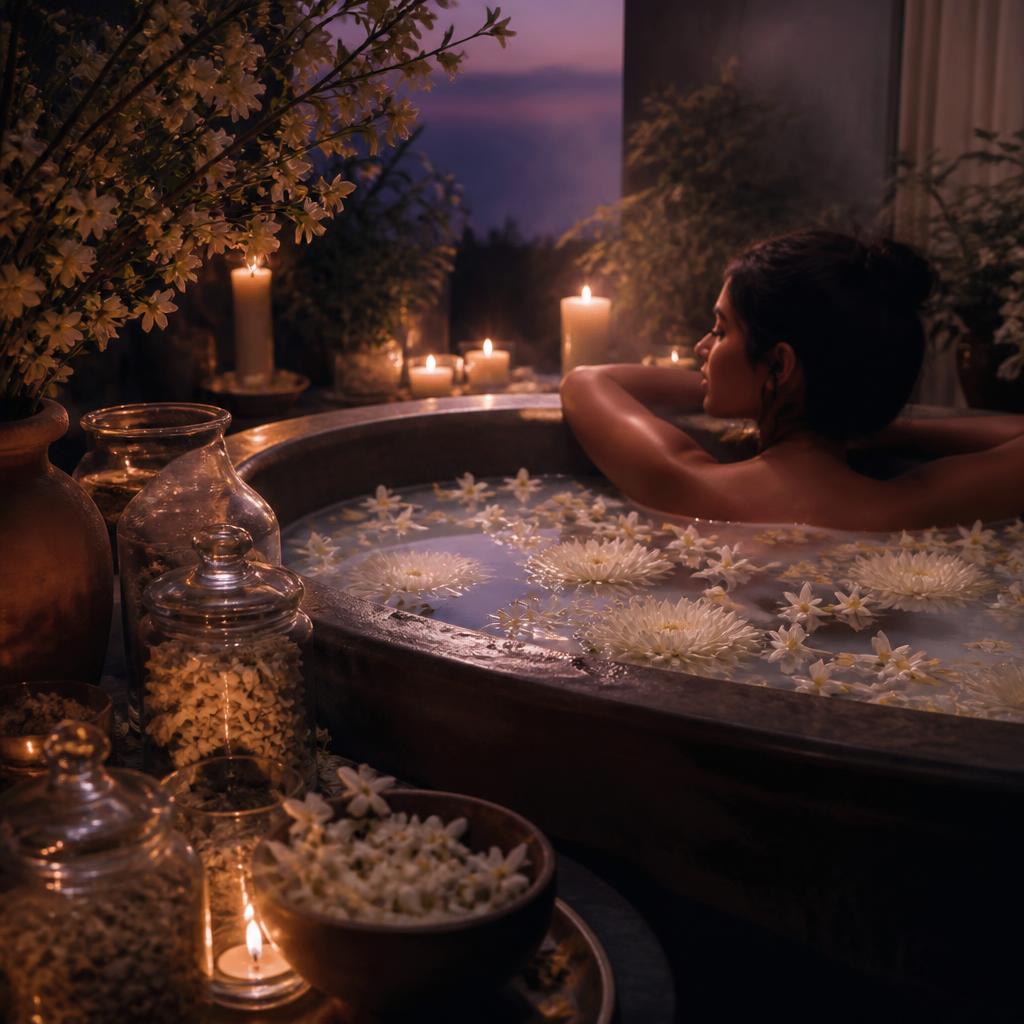 Midnight Jasmine Silk Bath — botanical bath infusion ingredients