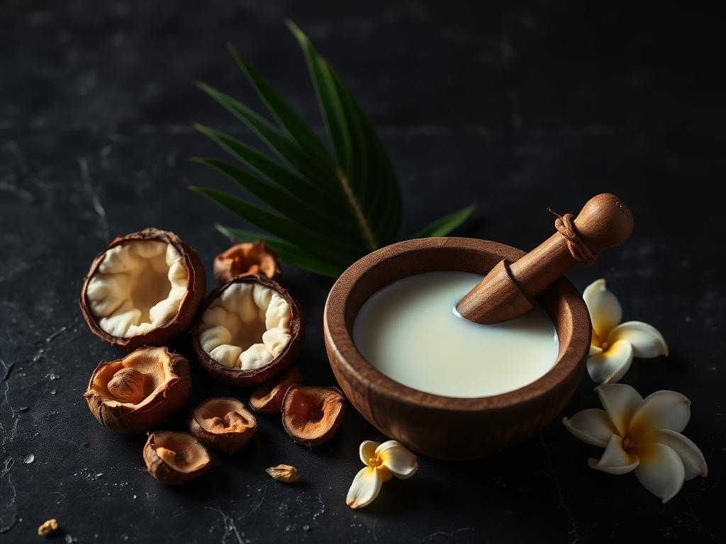 Balinese Candlenut & Coconut Milk Mask — Indonesia botanical hair ritual