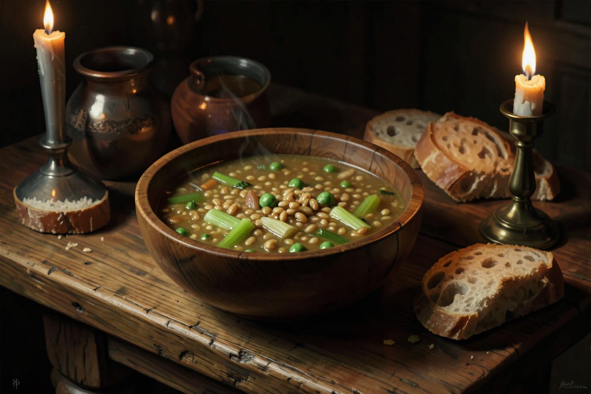 Pottage — Medieval Barley, Leek & Pulse Cauldron Stew