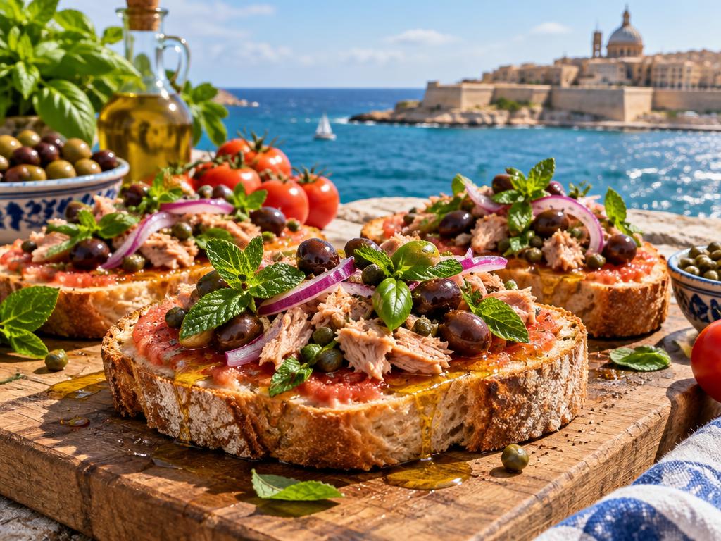 Ħobż biż-Żejt — Maltese Bread with Oil & Tomato