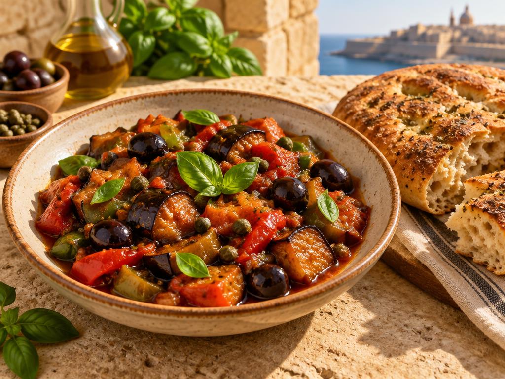 Kapunata — Maltese Aubergine & Pepper Stew