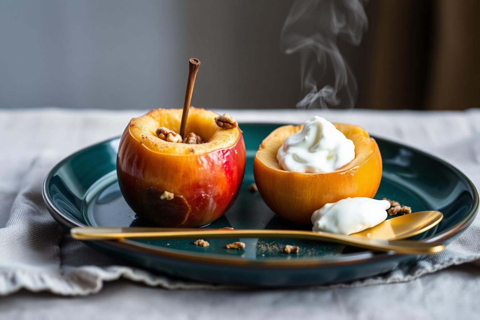 Baked Apples with Cardamom, Walnuts & Skyr