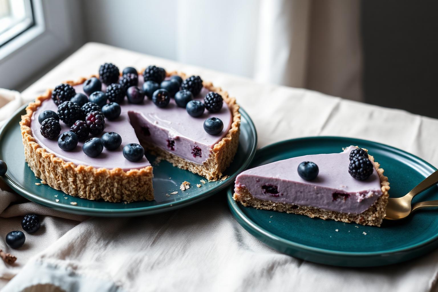Raw Nordic Berry Tart with Oat-Almond Crust