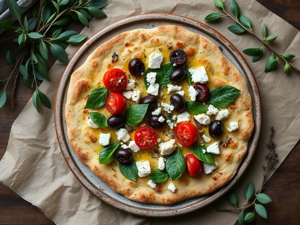 Greek Whole Wheat Pizza with Feta & Artichokes