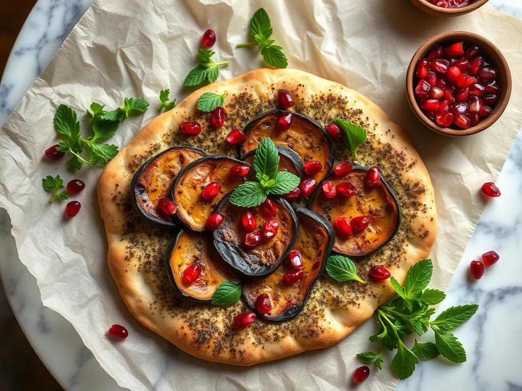 Za'atar & Roasted Eggplant Flatbread Pizza