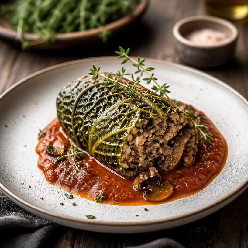 Quinoa & Mushroom Savoy Rolls
