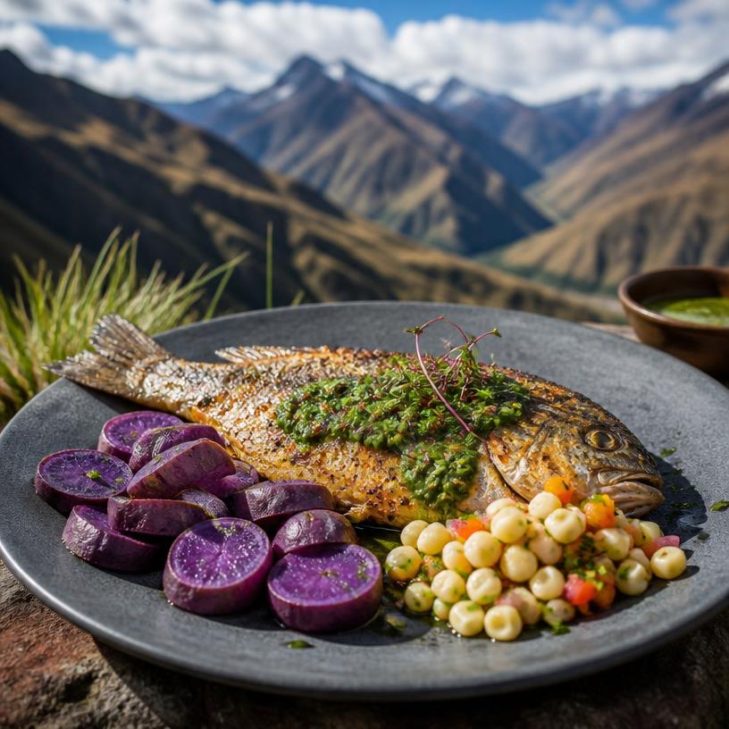 Andean Trout with Purple Potatoes