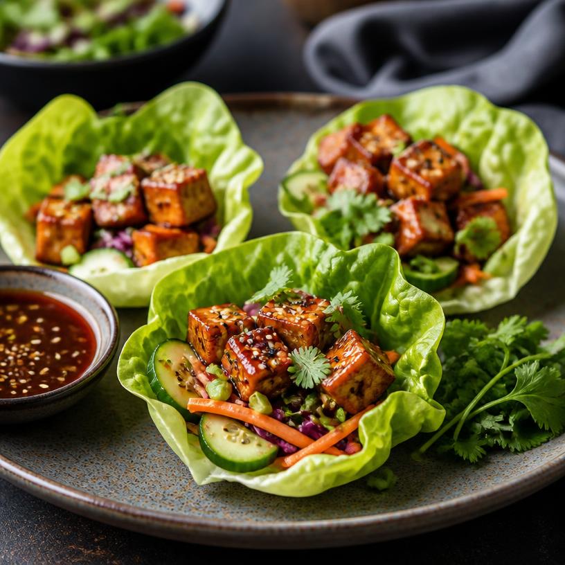 Gochujang Tofu Lettuce Cups