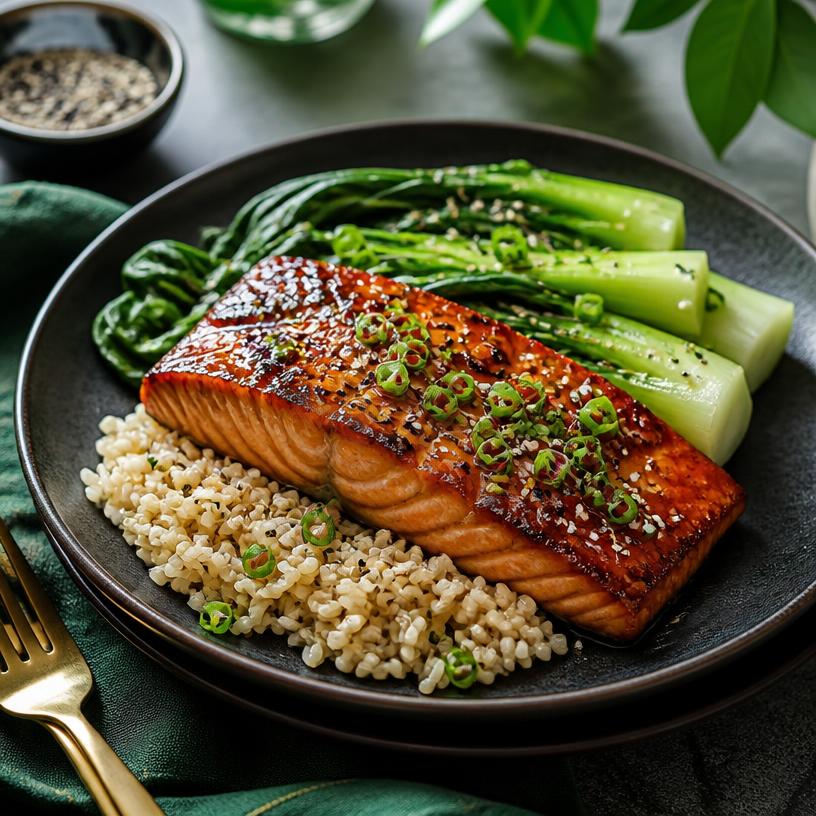Miso-Glazed Salmon & Brown Rice Bowl