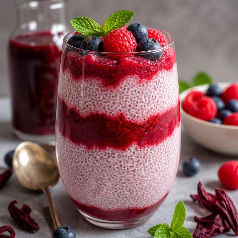 Hibiscus Berry Chia Parfait