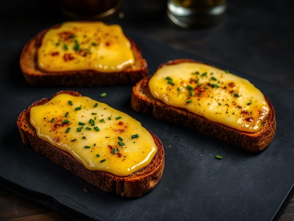 Lightened Welsh Rarebit on Rye