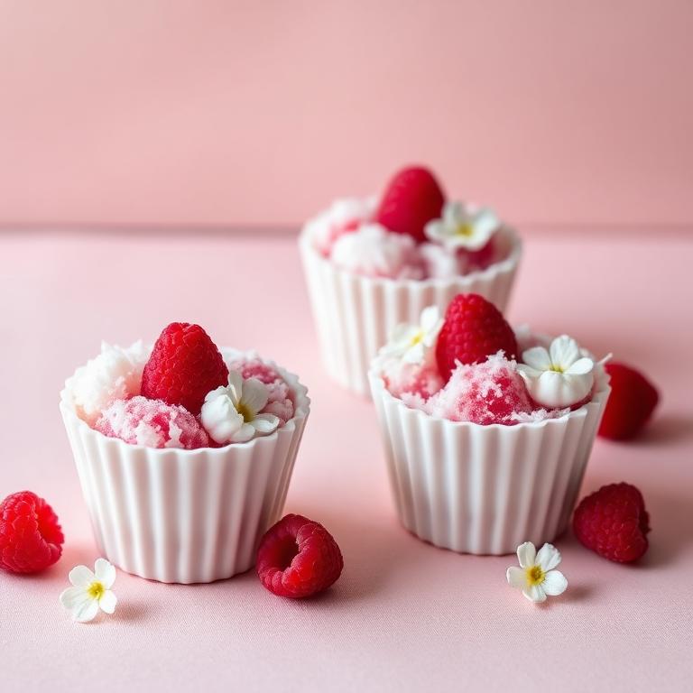 Raspberry Coconut Snow Cups